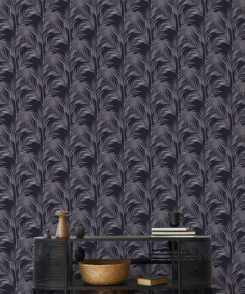 Daintree Palm Indigo Wallpaper - Image 2