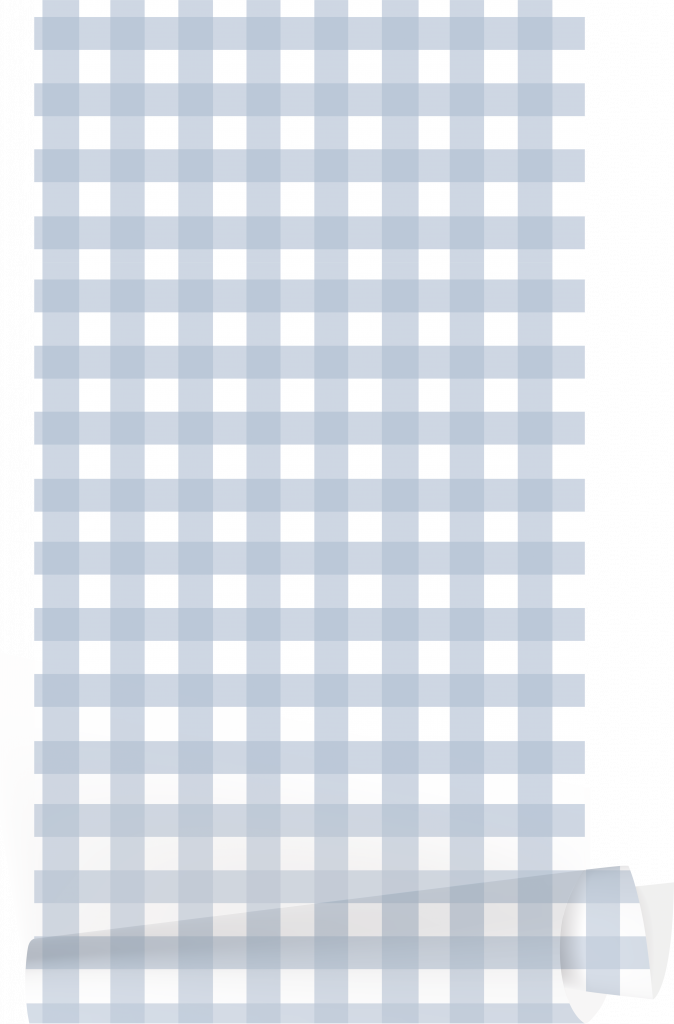 Gingham Dusty Blue Wallpaper