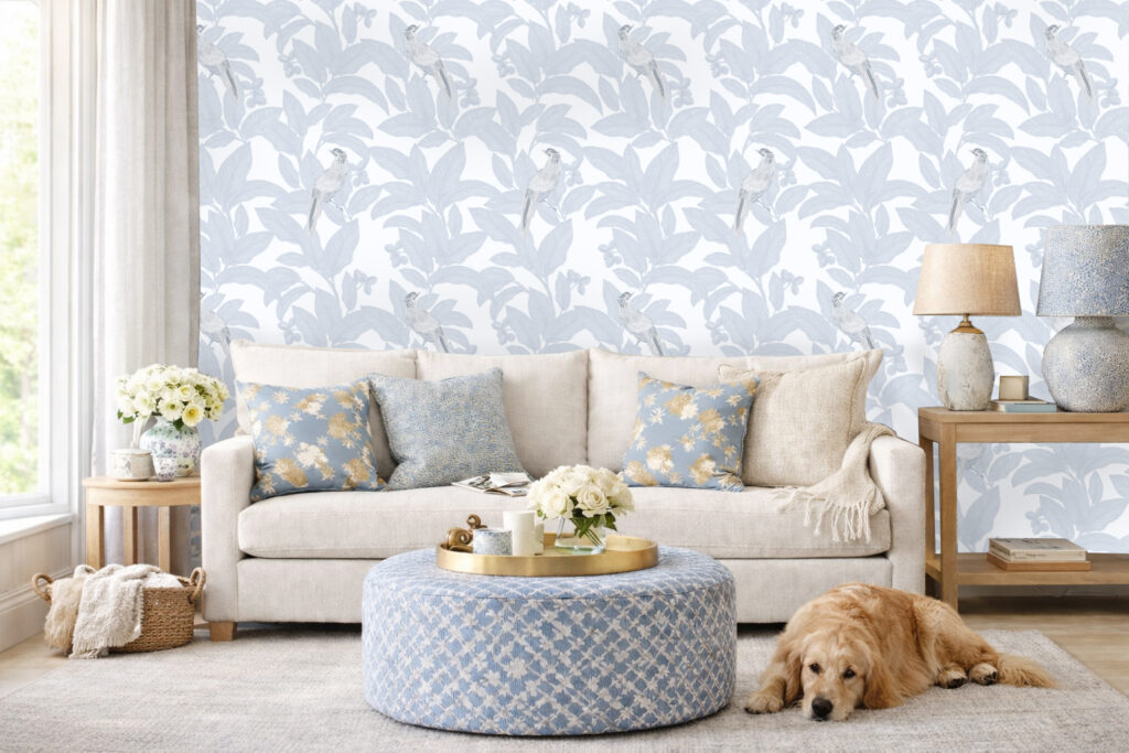 Pheasant Dusty Blue Wallpaper - Image 9