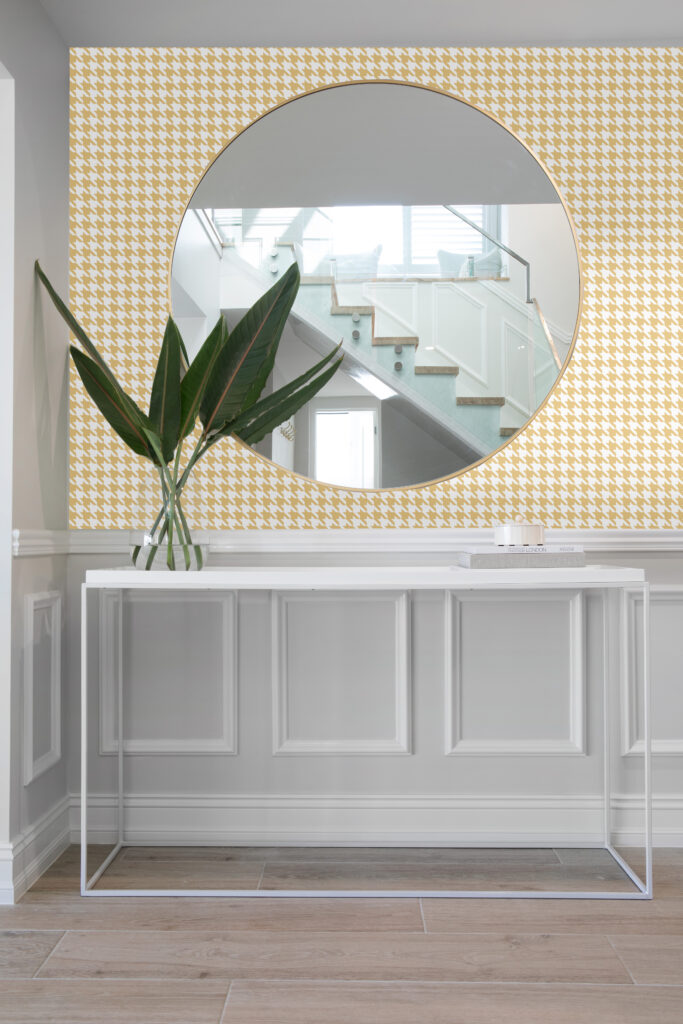 Houndstooth Antique Moss Wallpaper - Image 3