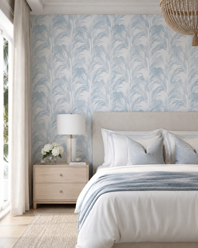 Daintree Palm Powder Blue Wallpaper - Image 2