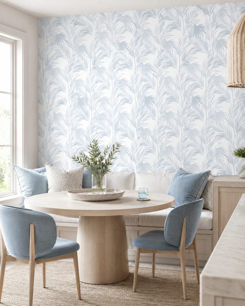 Daintree Palm Powder Blue Wallpaper - Image 4