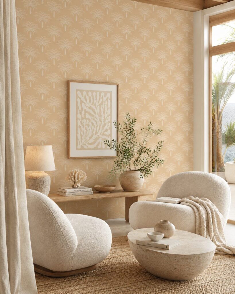 Desert Palm Honey Peach Wallpaper - Image 4