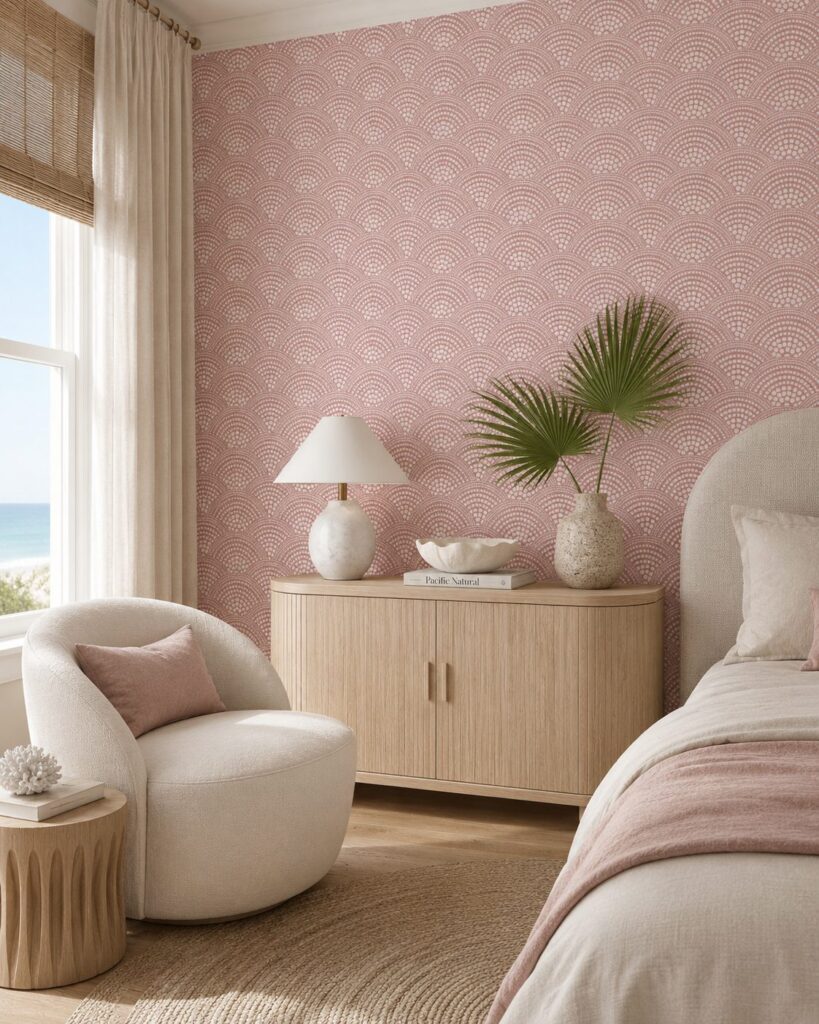 Dot Scallop Cherry Blossom Wallpaper - Image 3