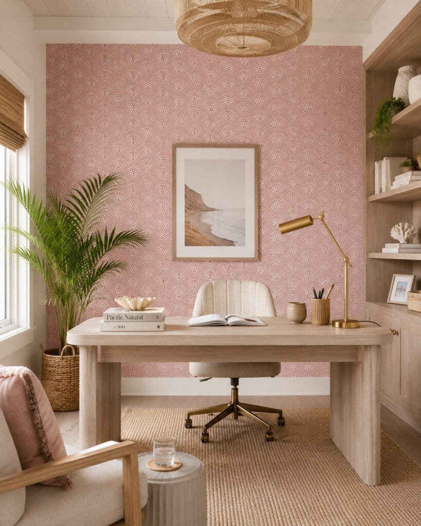 Dot Scallop Cherry Blossom Wallpaper - Image 2