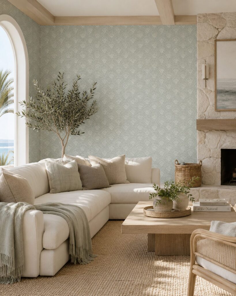Dot Scallop Olive Grove Wallpaper - Image 2