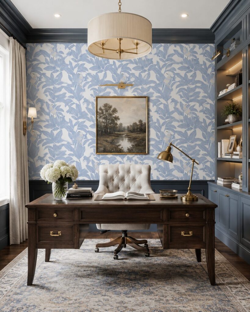 Pheasant Classic Blue Wallpaper - Image 2