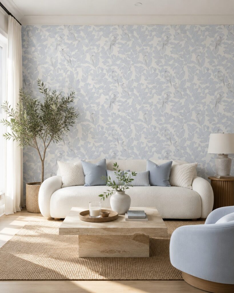 Pheasant Dusty Blue Wallpaper - Image 4
