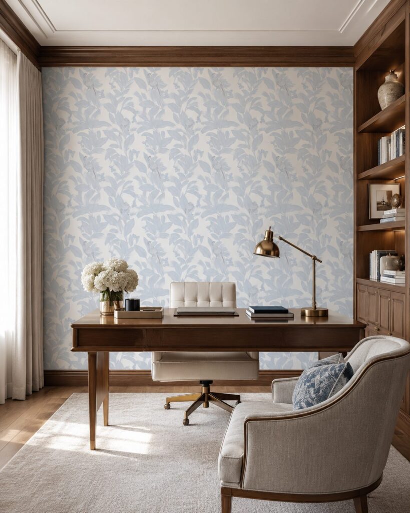 Pheasant Dusty Blue Wallpaper - Image 2