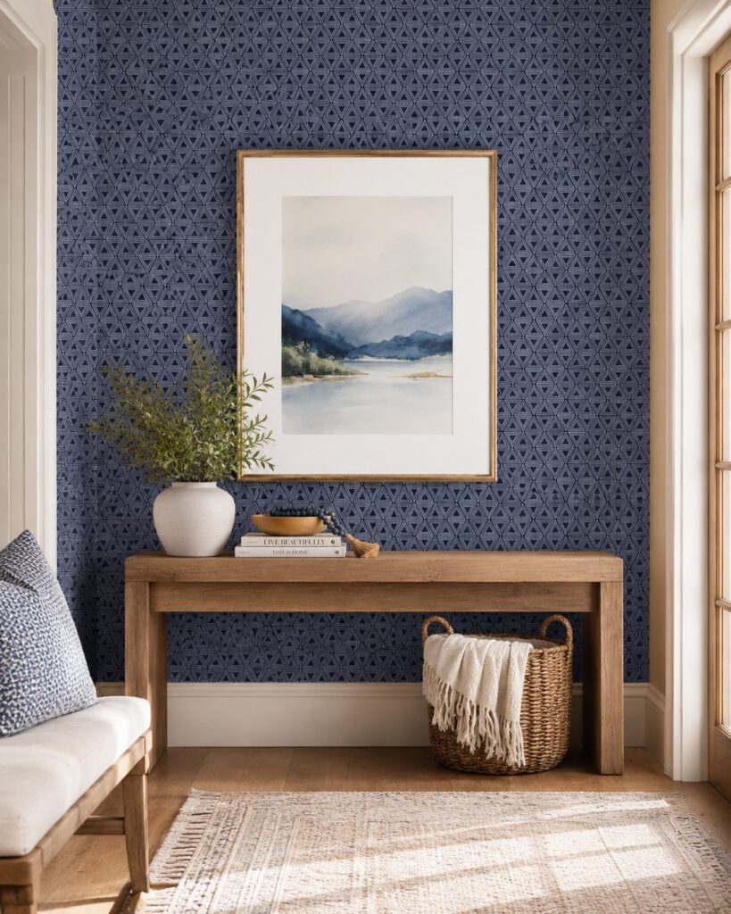 Triangles Indigo Wallpaper - Image 8