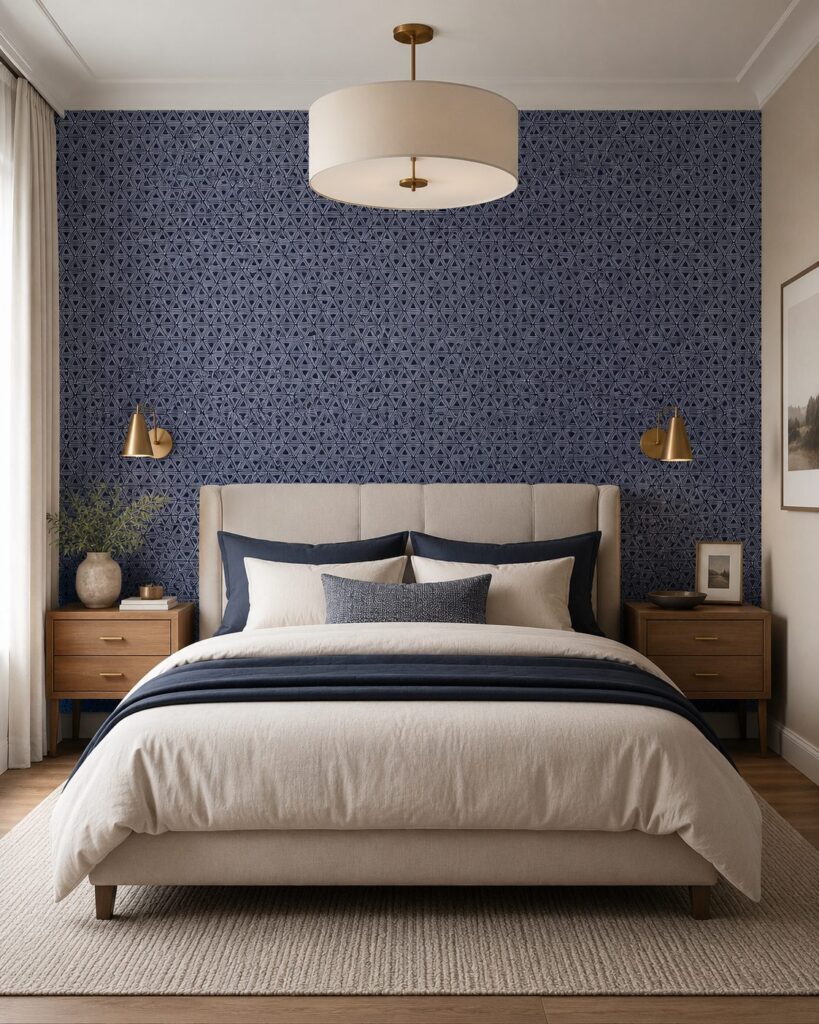 Triangles Indigo Wallpaper - Image 7