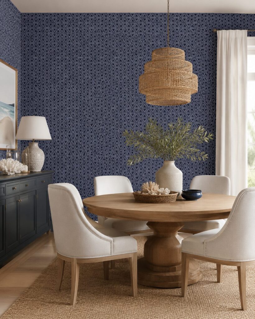 Triangles Indigo Wallpaper - Image 6
